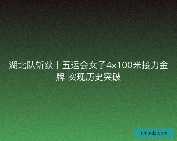 湖北队斩获十五运会女子4×100米接力金牌 实现历史突破